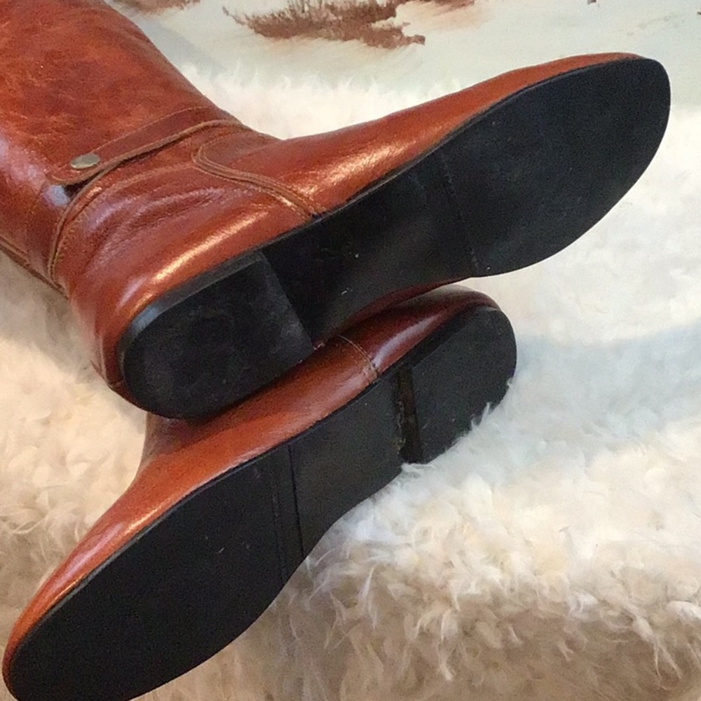 VINTAGE RUST LEATHER BOOTS.SZ 8 - Picture 4 of 14